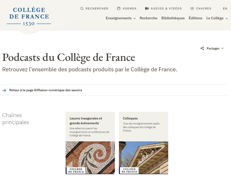 Podcasts du Collège de France